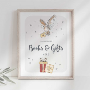 Bücher und Geschenke Zauberer Party Schild
