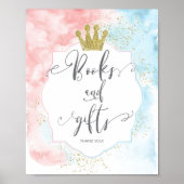 "Bücher und Geschenke" Zeichen, Rosa blaue Gendero Poster (Vorne)