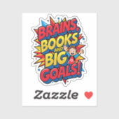 Bücher und große Ziele - Spaß zurück in die Schule Aufkleber (Blatt)