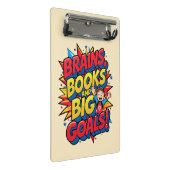 Bücher und große Ziele - Spaß zurück in die Schule Mini Klemmbrett (Schrägansicht)