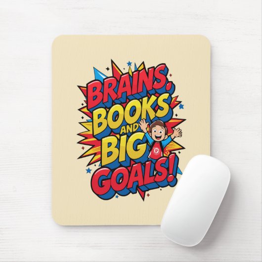 Bücher und große Ziele - Spaß zurück in die Schule Mousepad (Mit Mouse)