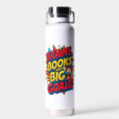 Bücher und große Ziele - Spaß zurück in die Schule Trinkflasche (Rückseite)