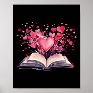 Bücher Und Herzen Lehrer Bücherwurm Buchliebhaber Poster