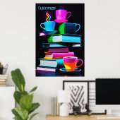 Bücher und Kaffee 3 Poster (Heimbüro)