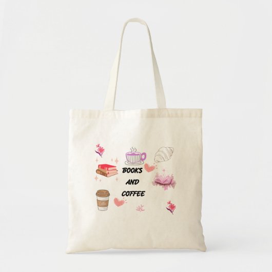 Bücher und Kaffee Ästhetik-Tasche Tragetasche (Vorne)