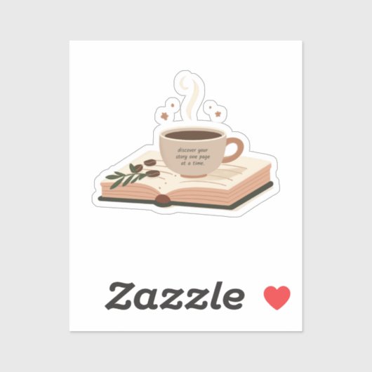 Bücher und Kaffee Aufkleber (Blatt)