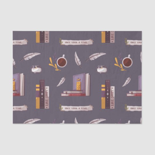 Bücher und Kaffee - Buchen Sie Lover Collage Seidenpapier (Vorderseite)