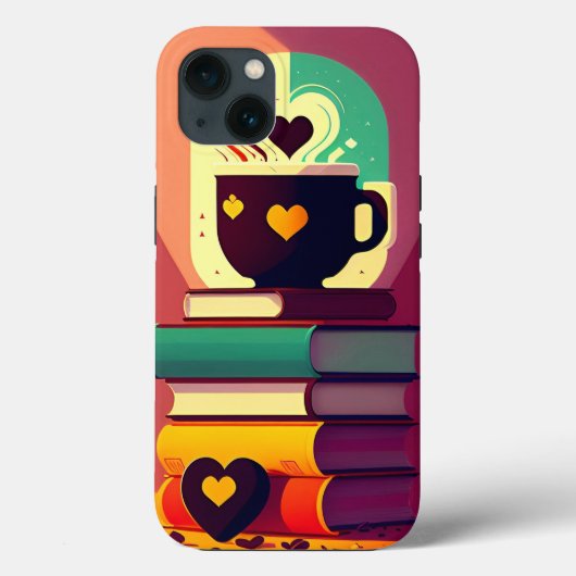 Bücher und Kaffee Case-Mate iPhone Hülle (Rückseite)