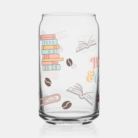 Bücher und Kaffee Dosenglas (Vorderseite)