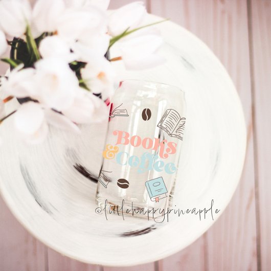 Bücher und Kaffee Dosenglas