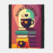 Bücher und Kaffee Fleecedecke (Vorderseite)