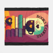 Bücher und Kaffee Fleecedecke (Vorderseite (Horizontal))