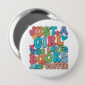 Bücher und Kaffee im Lover Button (Vorne & Hinten)