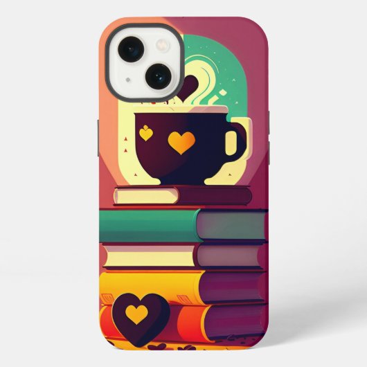 Bücher und Kaffee iPhone Hülle (Rückseite)