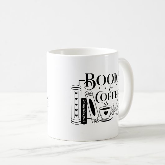 Bücher und Kaffee Kaffeetasse (VorderseiteRechts)