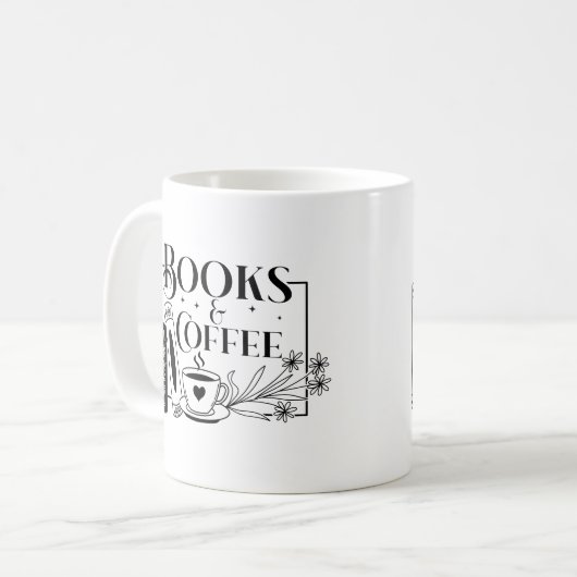 Bücher und Kaffee Kaffeetasse (Vorderseite Links)