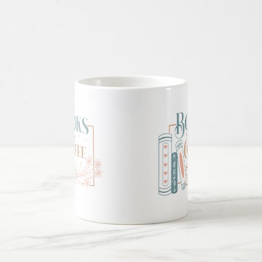 Bücher und Kaffee Kaffeetasse (Mittel)