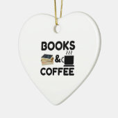 Bücher und Kaffee Keramik Ornament (Links)