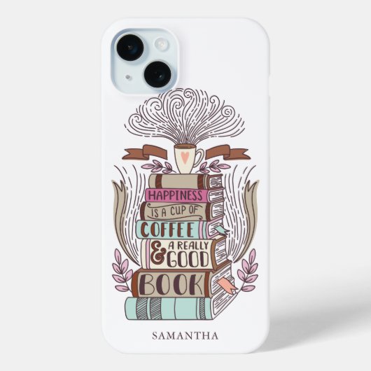 Bücher und Kaffee Lover Personalisiert Case-Mate iPhone Hülle (Rückseite)