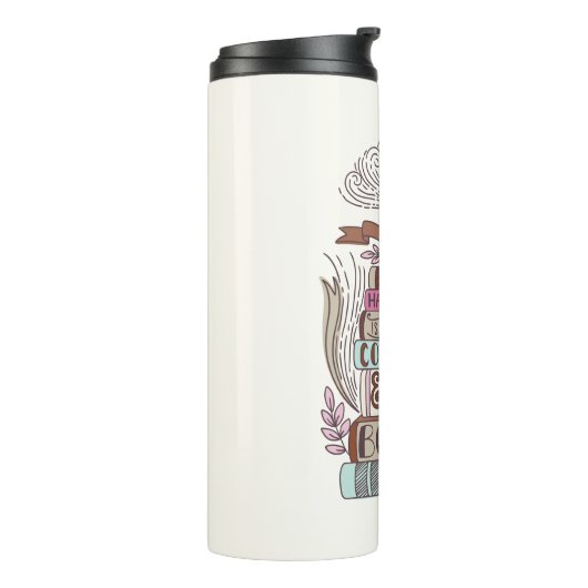 Bücher und Kaffee Lover Personalisiert Thermosbecher (Nach links gedreht)