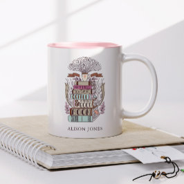 Bücher und Kaffee Lover Personalisiert Zweifarbige Tasse