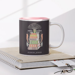 Bücher und Kaffee Lover Personalisiert Zweifarbige Tasse