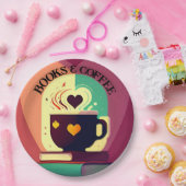 Bücher und Kaffee Pappteller (Party)