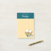 Bücher und Kaffee Post-it Klebezettel (Auf Schreibtisch)