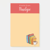 Bücher und Kaffee Post-it Klebezettel (Vorderseite)