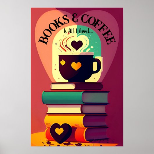 Bücher und Kaffee Poster (Vorne)