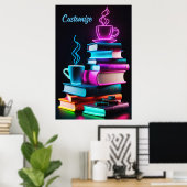 Bücher und Kaffee Poster (Heimbüro)