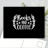 Bücher und Kaffee Postkarte