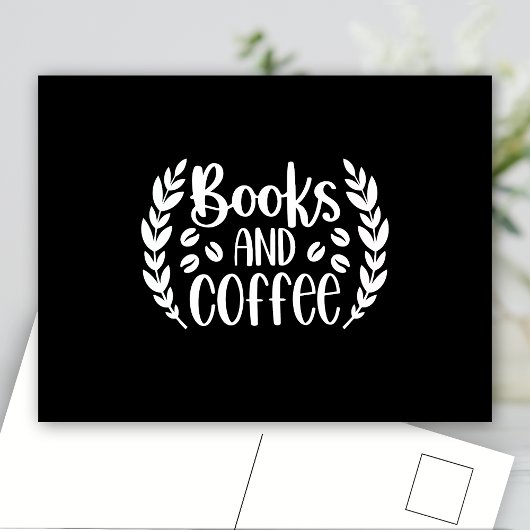 Bücher und Kaffee Postkarte