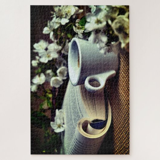 Bücher und Kaffee Puzzle (Vertikal)