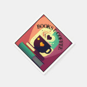 Bücher und Kaffee Serviette (Ecke)