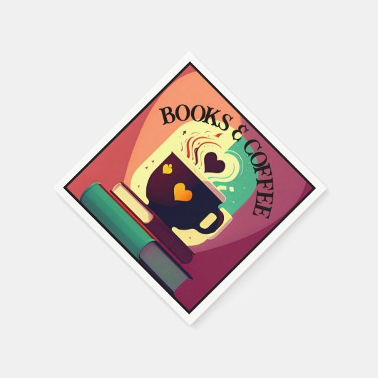 Bücher und Kaffee Serviette (Ecke)