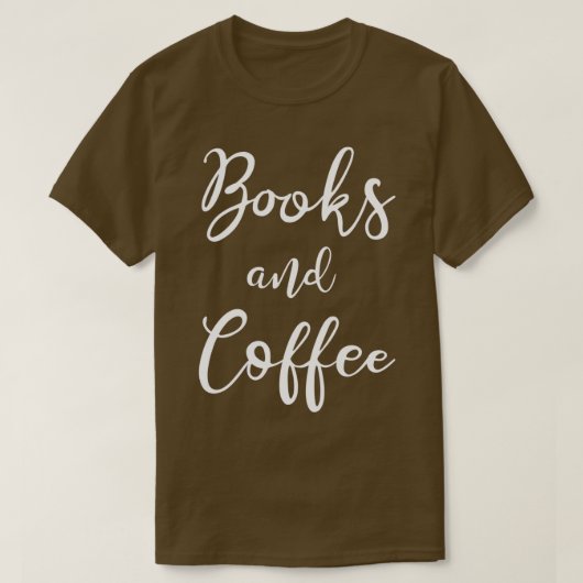 Bücher und Kaffee T-Shirt (Design vorne)