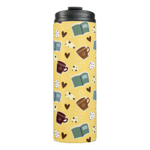 Bücher und Kaffee  Thermosbecher