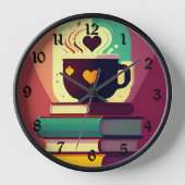 Bücher und Kaffee Uhr (Vorderseite)