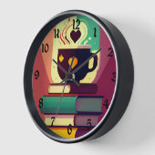 Bücher und Kaffee Uhr (Winkel)