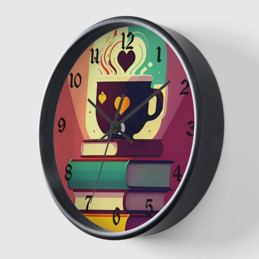 Bücher und Kaffee Uhr (Winkel)