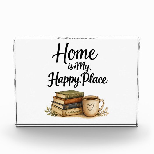 Bücher und Kaffee - Vintage-Buch Fotoblock (Vorderseite)