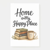 Bücher und Kaffee - Vintage-Buch Post-it Klebezettel (Vorderseite)