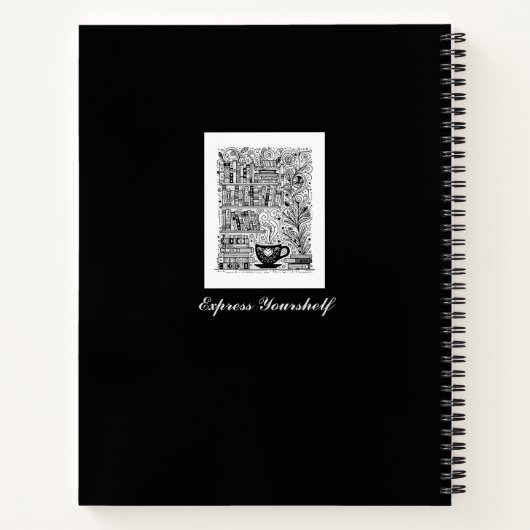 Bücher und Kaffeefarbe ich Doodle 2 (Rückseite)