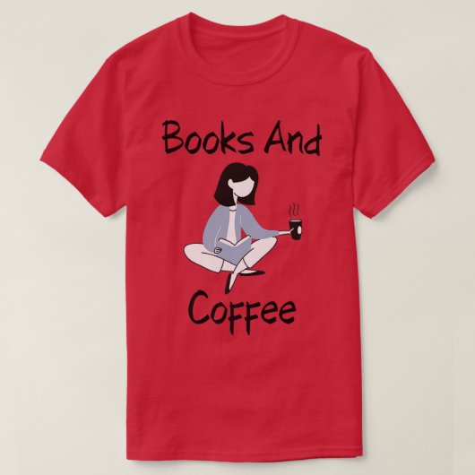 Bücher und Kaffeemädel T-Shirt (Design vorne)