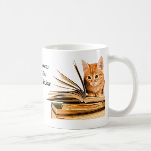 Bücher und Kätzchen-Tasse Kaffeetasse (Rechts)