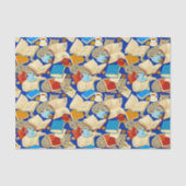 Bücher und Katzen auf blau Seidenpapier (Vorderseite)