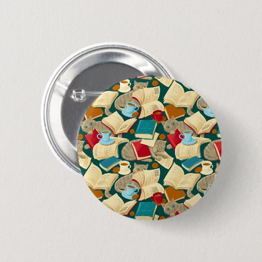 Bücher und Katzen Button (Vorne & Hinten)