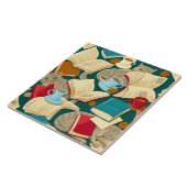 Bücher und Katzen Fliese (Seite)