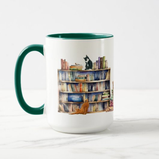 Bücher und Katzen, Geschenke für bibliophile Schri Tasse (Links)